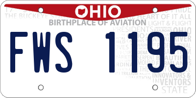 OH license plate FWS1195