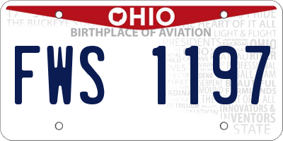 OH license plate FWS1197