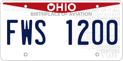 OH license plate FWS1200