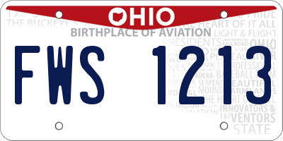 OH license plate FWS1213