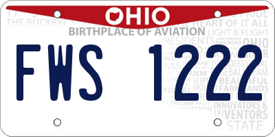 OH license plate FWS1222