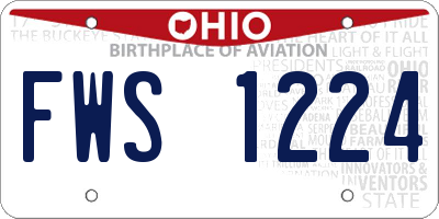 OH license plate FWS1224