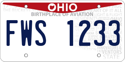 OH license plate FWS1233
