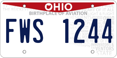 OH license plate FWS1244