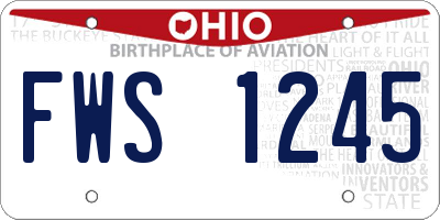 OH license plate FWS1245