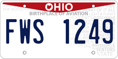 OH license plate FWS1249