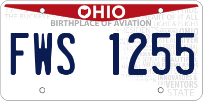 OH license plate FWS1255