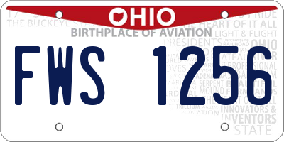 OH license plate FWS1256