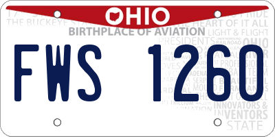 OH license plate FWS1260