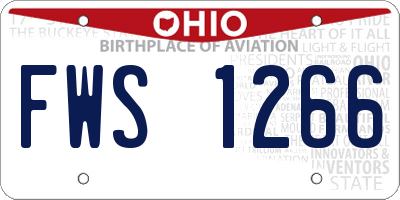 OH license plate FWS1266