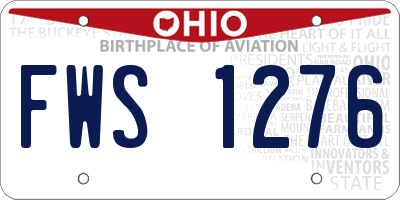 OH license plate FWS1276
