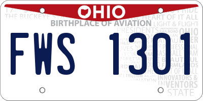 OH license plate FWS1301