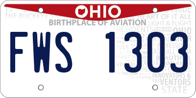 OH license plate FWS1303