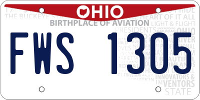 OH license plate FWS1305