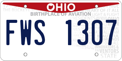 OH license plate FWS1307