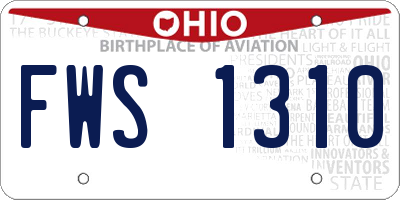 OH license plate FWS1310