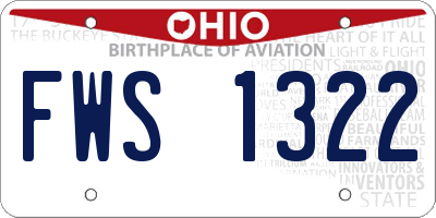 OH license plate FWS1322