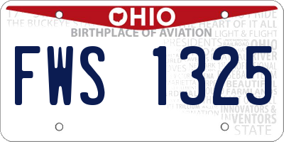 OH license plate FWS1325