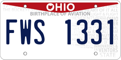OH license plate FWS1331
