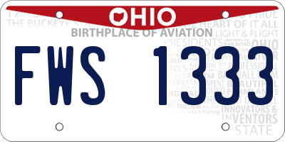 OH license plate FWS1333