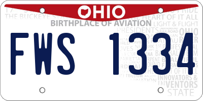 OH license plate FWS1334