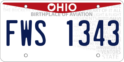 OH license plate FWS1343