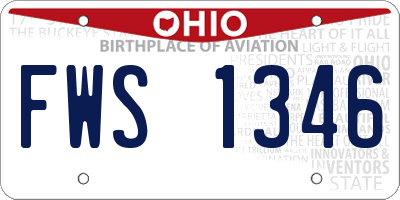 OH license plate FWS1346