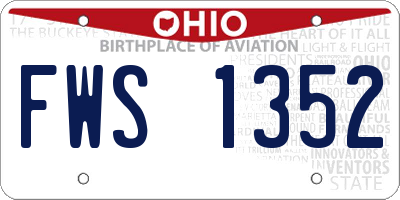 OH license plate FWS1352