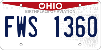OH license plate FWS1360