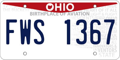 OH license plate FWS1367
