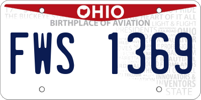 OH license plate FWS1369