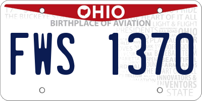 OH license plate FWS1370