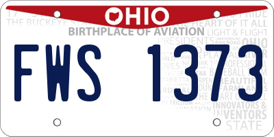 OH license plate FWS1373