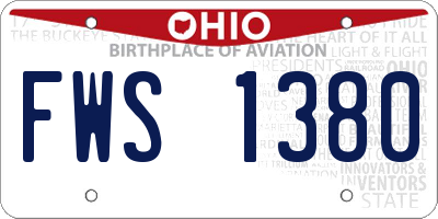 OH license plate FWS1380
