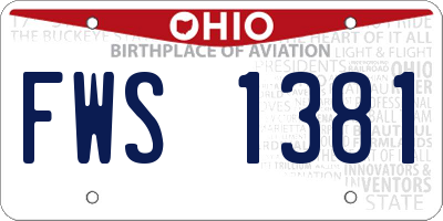 OH license plate FWS1381