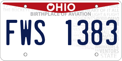 OH license plate FWS1383