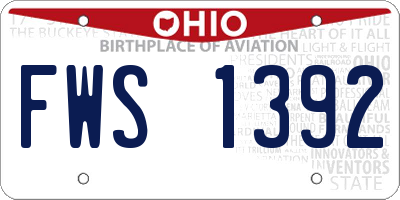 OH license plate FWS1392