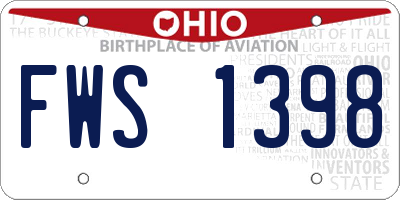 OH license plate FWS1398