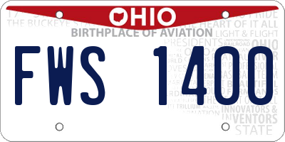 OH license plate FWS1400