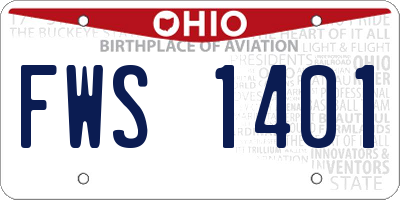 OH license plate FWS1401