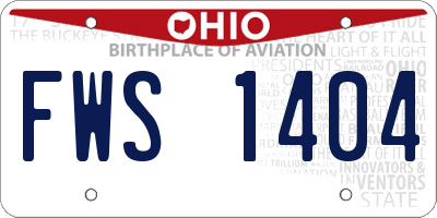 OH license plate FWS1404