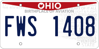 OH license plate FWS1408