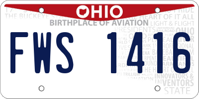 OH license plate FWS1416
