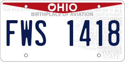 OH license plate FWS1418