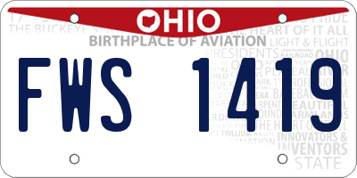 OH license plate FWS1419