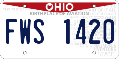 OH license plate FWS1420