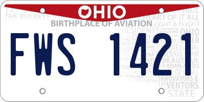 OH license plate FWS1421