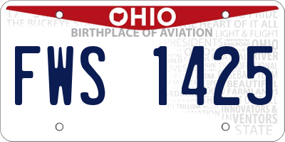 OH license plate FWS1425