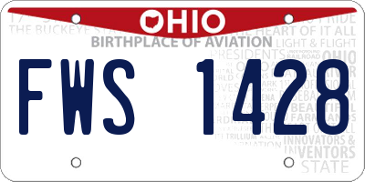 OH license plate FWS1428