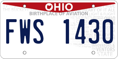 OH license plate FWS1430